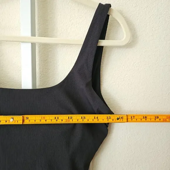 ATHLETA NWT Black Cloudbreak AquaRib Scoop Neck One-Piece Swimsuit Sz M - Picture 15 of 16